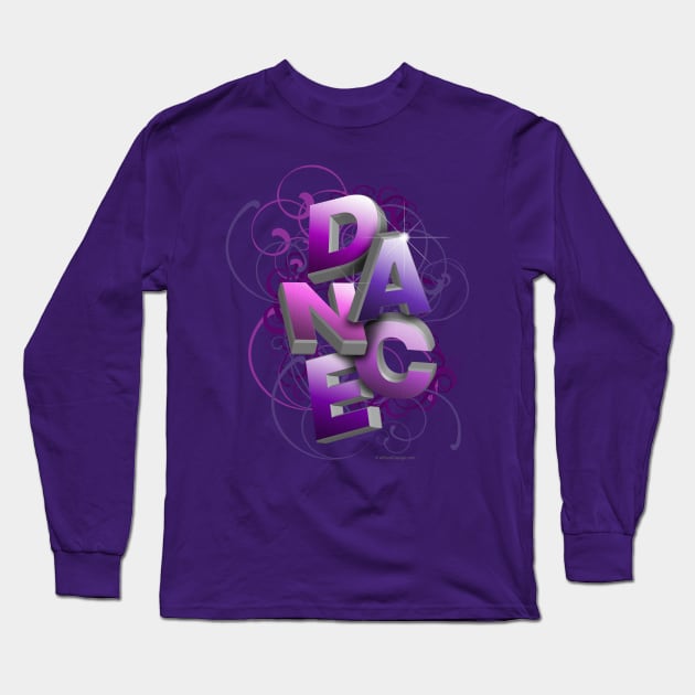 3D Typographic Dance and Ballet Design (Summer) Long Sleeve T-Shirt by eBrushDesign